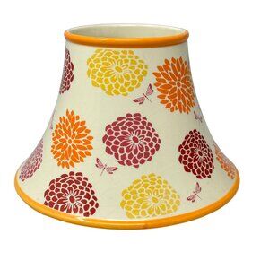 Yankee Candle Topper Shade Ceramic Mums Dragonfly Orange Pink Yellow Floral